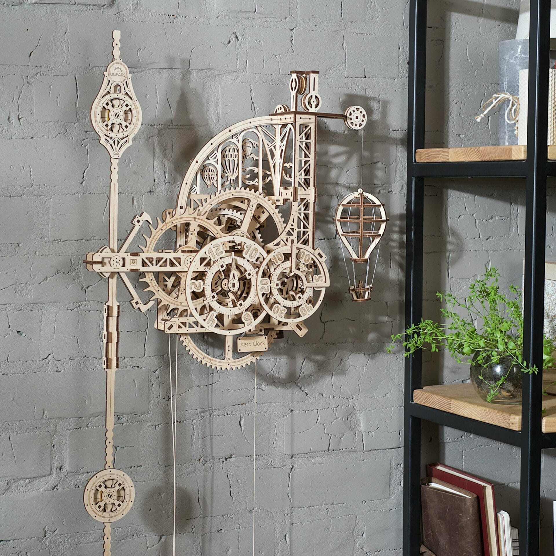 Aero Wandklok Ugears DIY Houten Wereld